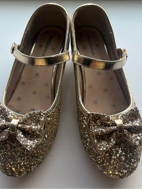 Pandaninjia Gold Glitter Heels Big Girls Size 5